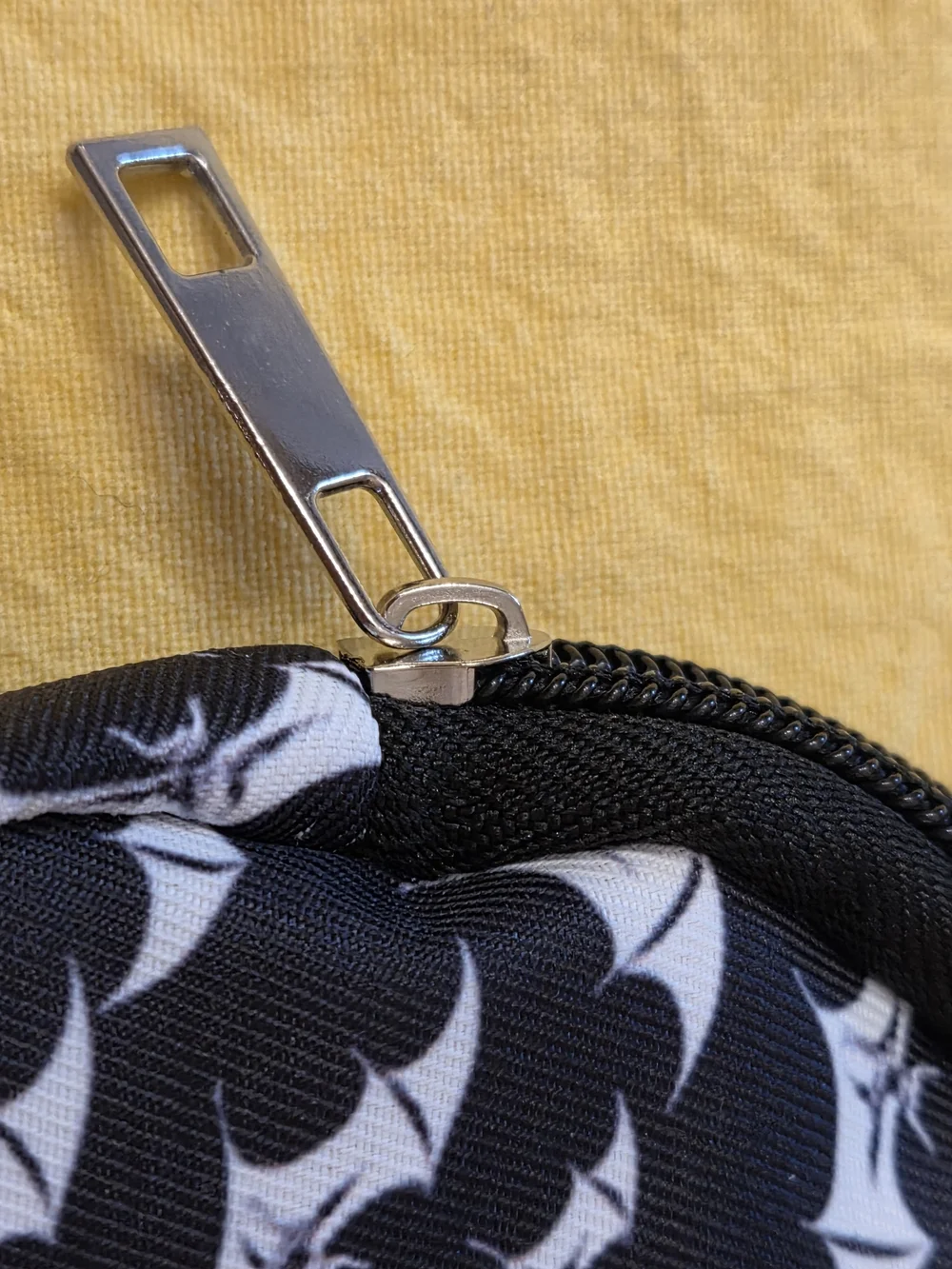 Halloween Black & White Bat Backpack-Shaped Purse Charm/ Keychain/ Change Purse